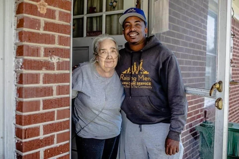 Rodney Smith Jr. with Miss Mary Gibbs
